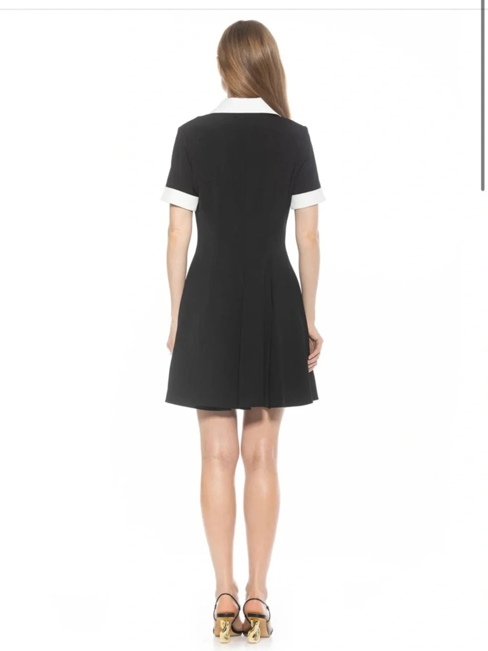 Alexia Admore Black Dress with White Collar & Cuffs size 6 - Picture 2 of 7